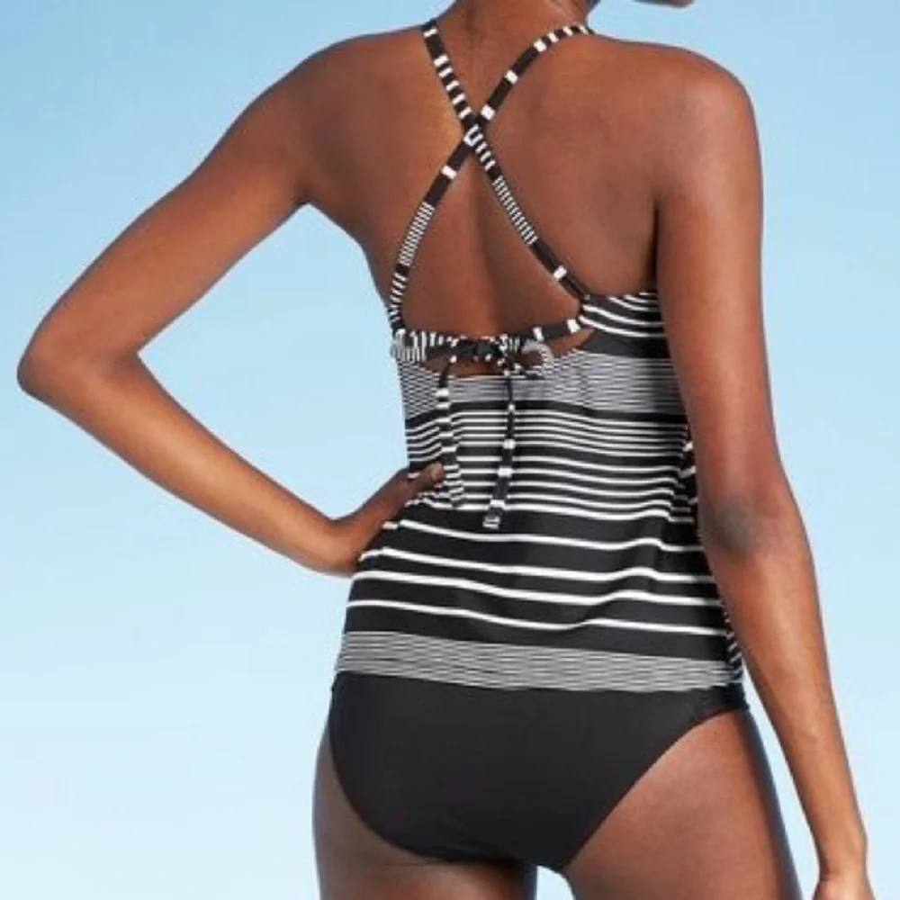 Striped Tankini with Hipster Bikini Bottoms